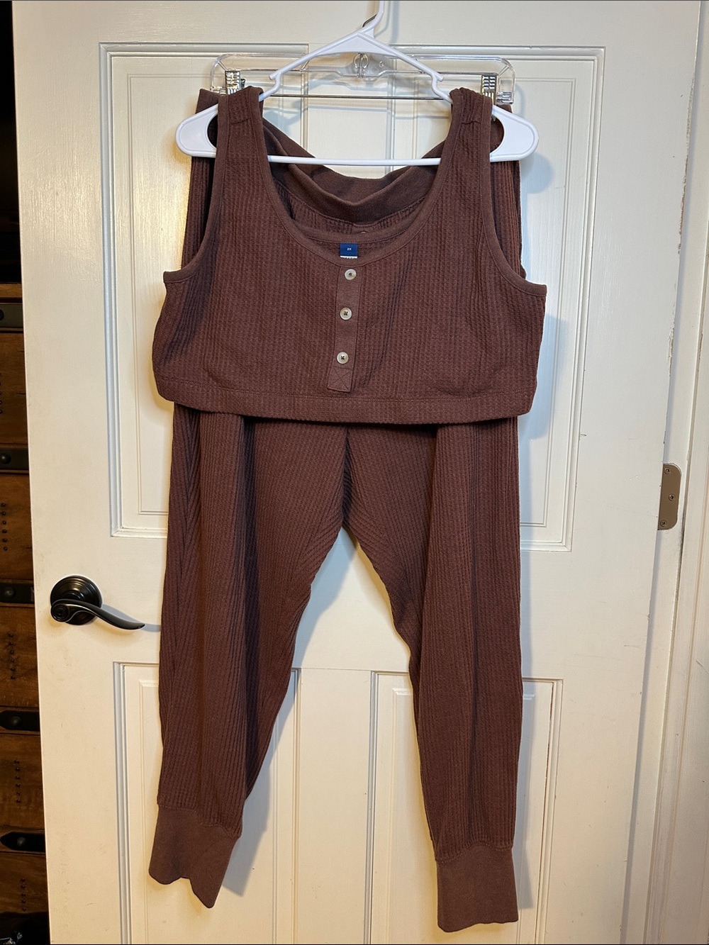 Waffle Knit Old Navy Sleep Set - Brown